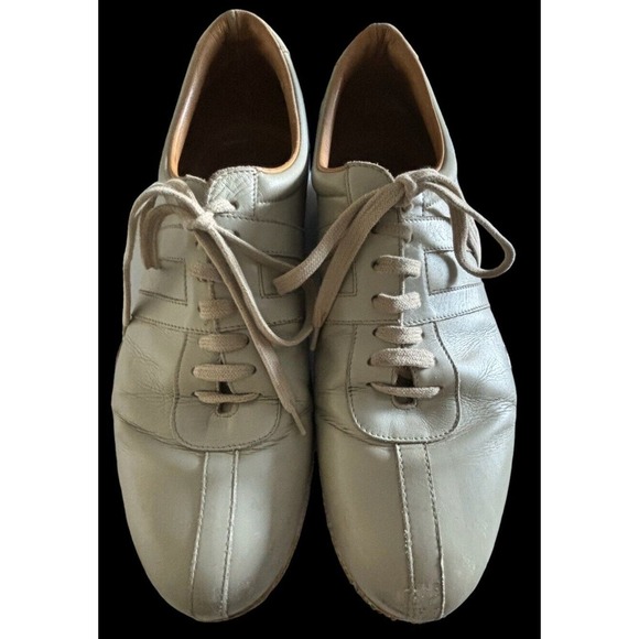 Bally Free Men’s Athletic Shoes Size Medium 10.5 E Beige Leather Chic Sneakers - Picture 9 of 10